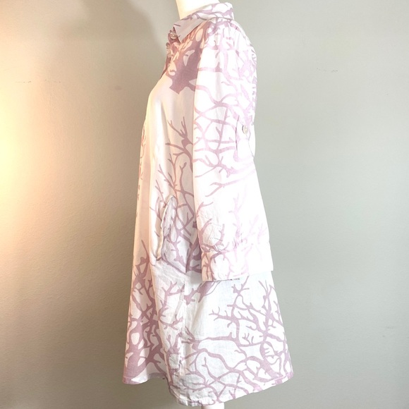 Funky People Coral Fan Print Pocket Dress - Picture 3 of 14